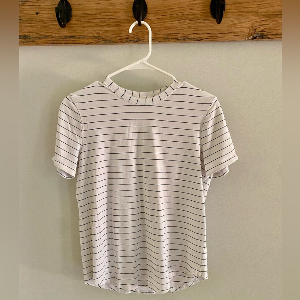 lululemon athletica White and Black Striped Top